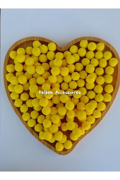 kalben accessories Dark Yellow Plush Soft Pompom 2 Cm 100 Pieces