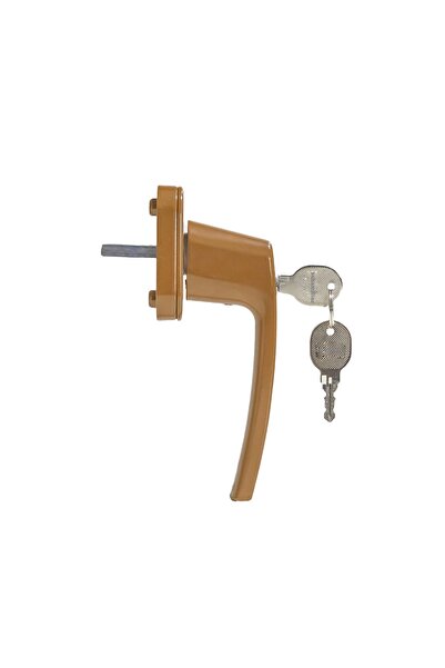 Schamiller Premium Tek Taraflı Kilitli Kapı Pencere Kolu Kahverengi