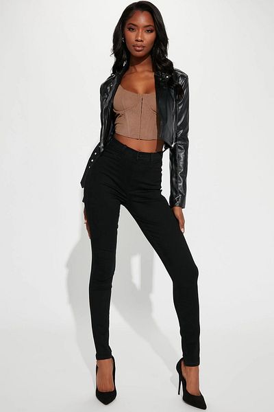 LİMABEL Black Slim Leg High Waist Slim-fit Jeans