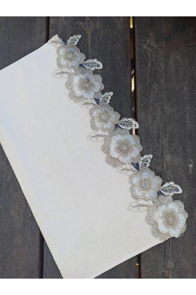 Çeyiz Bahçesi Γκιουλσέν 3Δ Γαλλική Δαντέλα Cappicuno Βελούδινη Πετσέτα 50&90