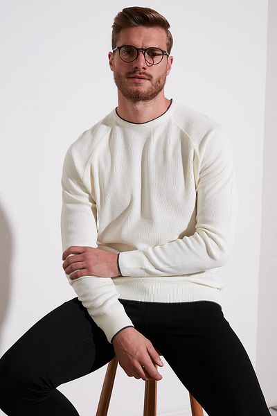 Buratti Regular Fit Crew Neck Wool Blend Winter Sweater Men's Sweater 6341006