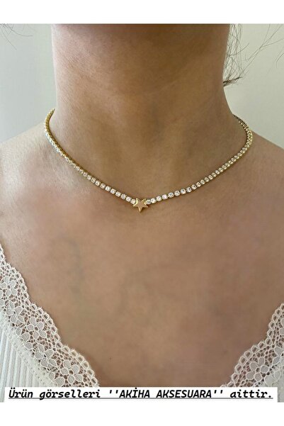 ACCESORİOS نجمة ذهبية من الفولاذ - إكسسوار أكيها - قلادة الممر المائي