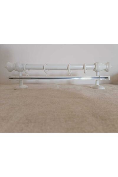 BeSe HOME Tek Raylı Ahşap Rustik 150 Cm Korniş Perde Askısı Perde Aksesuarı