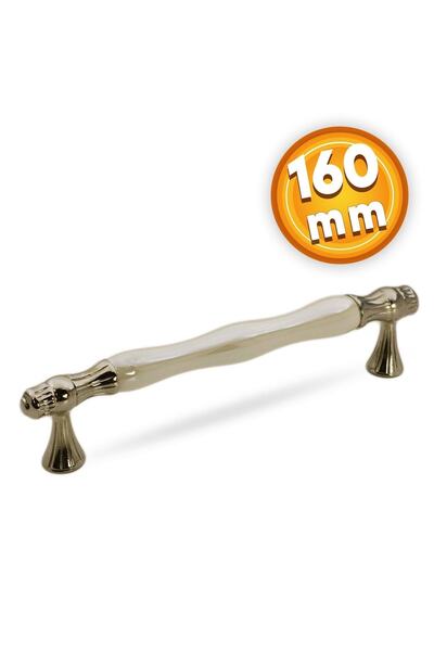 NZB Lüks Porselen Mobilya Çekmece Dolap Kapak Kulpu Kulbu 160 Mm Sedef Krom