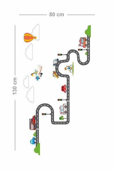 Piksel Grafik Autocolant pentru cameră pentru copii Traffic Set
