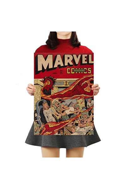 Caph Design Marvel Çizgi Roman Kapağı Vintage Kraft Poster - 33x48cm