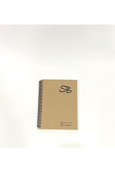 Folix Spiraled A5 Kraft Cover Notebook 70 YpStriped