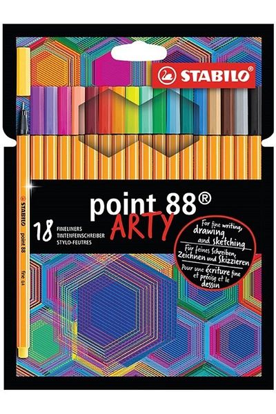 Stabilo Stabilo Point 88 Arty Card 18 Color Fineliner Pen 6-Pieces