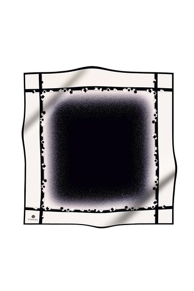Vissona Γυναικεία Twill Μεταξωτή Κρέμα Κασκόλ - Μαύρο