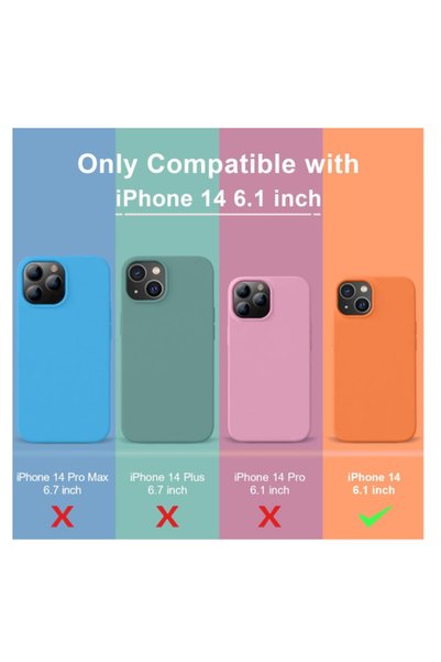 USIDE iPhone 14 (6.1) Compatible Soft Silicone 360 ​​With Microfiber Lining ° Full Protection Launch Cover Case