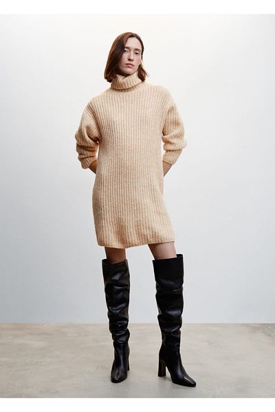 MANGO Woman Turtleneck Knitwear Dress
