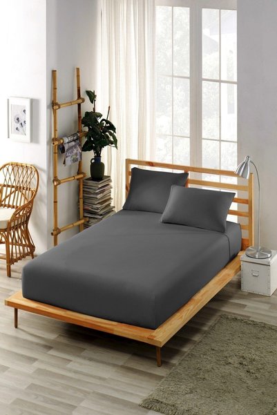 Generic Brand طقم ملاءة سرير مرنة مقاس 140 × 200 سرير مزدوج مرتفع من نسيج الق...