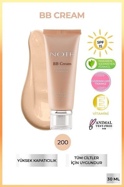 NOTE Bb Cream Spf 15 Moisturizing Effect Intensive Coverage Bb Cream - 200 Soft Ivory