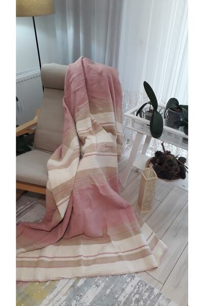 asildükkan Единично памучно одеяло, одеяло за телевизор 150 см x 200 см, прахово розово