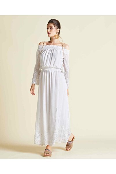 SERPİL Kadın Beyaz Elbise 30734