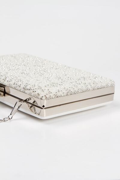 DARUGA Νυφικό με Πέρλες Βραδινό Φόρεμα Τσάντα Λευκό