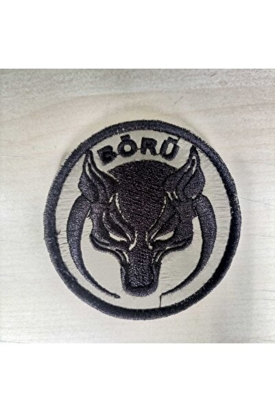 şafak25 Börü Bayrak Yeşil Nakış Işleme Arma Patch Peç Kumaş