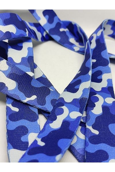 Firebird Takı Aksesuar Ve Kamp Malzemeleri Recycled Printed Column 20 mm Blue Camouflage Pattern 5 m