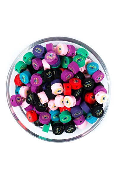 yfhobi 10 Adet - Polimer Fimo Boncuk, Karışık Renkli Göz Desen Polimer Kil Bo...