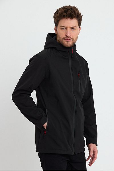 GENIUS STORE Pánská fleecová softshellová bunda Store s 3 kapsami a voděodolnou outdoorovou sportovní bundou