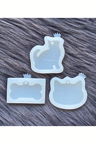 se7enhome Epoksi Kalıp 3lü Epoksi Reçine Kedi & Kemik Silikon Kalıbı , Soya Mum Kalıbı , Kokulu Taş Kalıbı