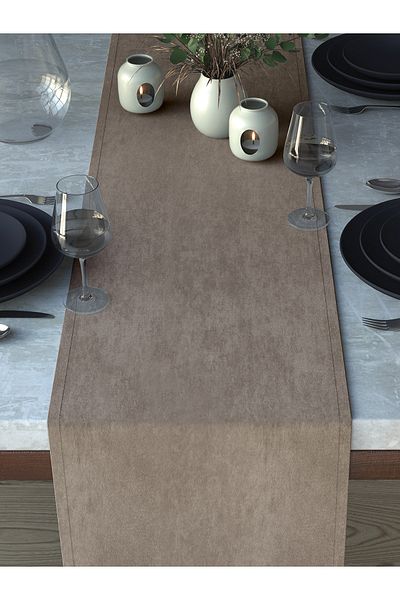Demor Home Velvet Textured Fog Cloud Color Runner