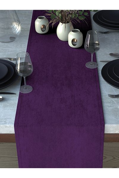 Demor Home Velvet Textured Amethyst Color Runner