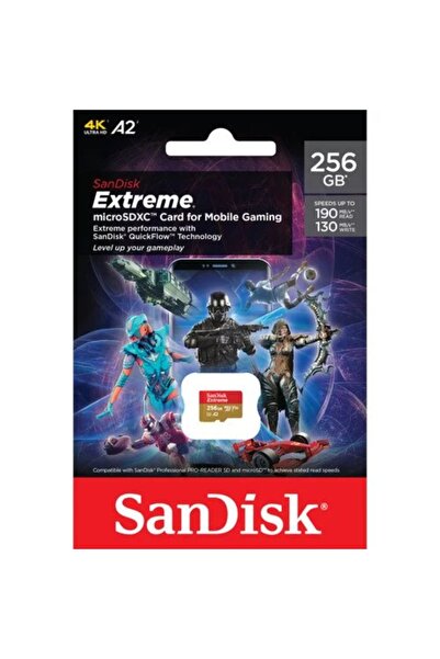 SanDisk Card microSDXC Extreme 256GB 190/130MB/s A2 V30 pentru jocuri mobile