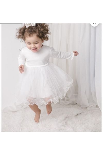 KZYTİCARET White Children's Dress with Butterfly Wings