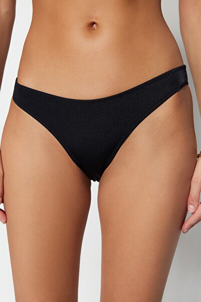 Trendyol Collection Black V-Cut Normal Leg Bikini Bottom TBESS23BA00099