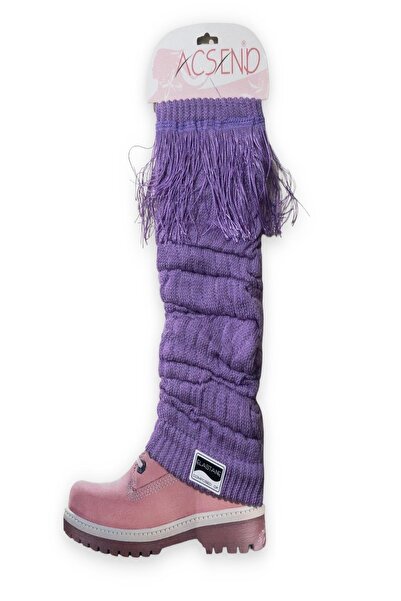 ACSEND Women's Leggings Knee Pads Socks Boot Socks with Tassels