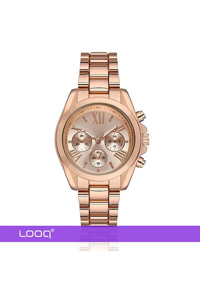 LOOQ ساعة يد نسائية بأرقام رومانية