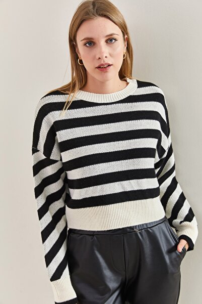 Bianco Lucci Ριγέ Γυναικείο Πλεκτό Πουλόβερ