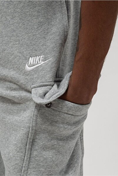 Nike Sportswear Clup Fleece Pamuklu Gri Erkek Kargo Eşofman Altı