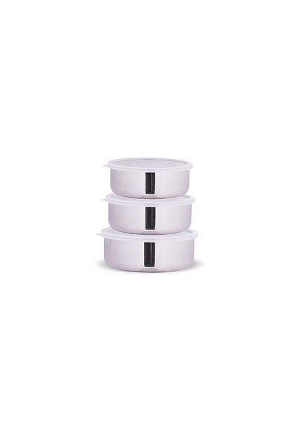 FMS 7012 3-Piece Steel Storage Container with Plastic Lid Transparent