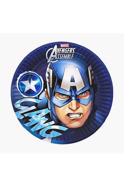 kullanatparti Captain America Party Supplies Cardboard Plate 8 Pieces Captain America Birthday Concept Ornaments