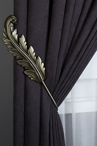wenthi Yaprak Desen Bronz Fon Perde Askısı, Renso Venti Rns03