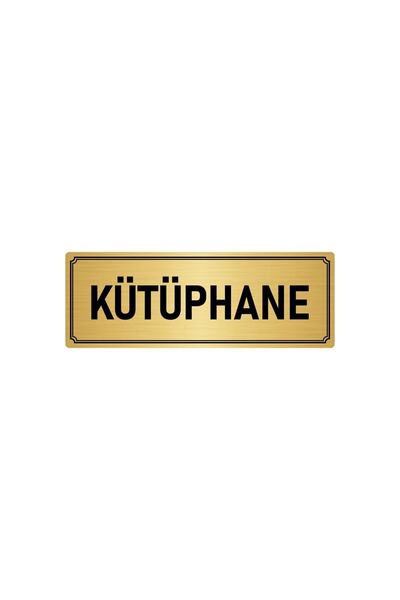 Metal Orientation Plate, Department Door Naming Personnel Dressing Room 5x20 Cm Gold Color