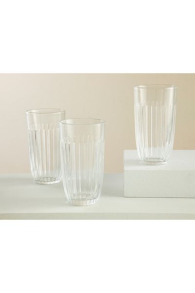English Home Quartz Glass 3-Piece Soft Drink Glass 450 ml Transparent