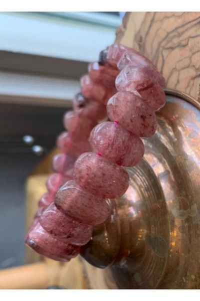 Efsoon Organics Natural Stone Bracelet Special Cut Rose Quartz
