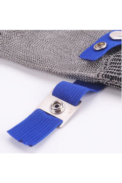 Nts Kesilmez Çelik Eldiven Paslanmaz Çelik Tel Hasır Örgü Kasap Kesim Eldiveni L Beden