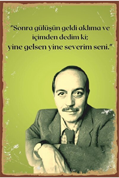 Hayat Poster Cemal Süreya Şiir Retro Ahşap Poster