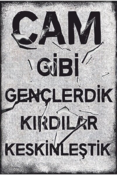 Hayat Poster Cam Gibi Gençlerdik Duvar Yazıları Retro Ahşap Poster