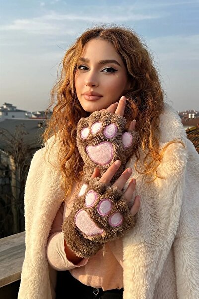 EBMER Γάντια Paw Μαλακά Γυναικεία Χειμερινά Λούτρινα Γάντια