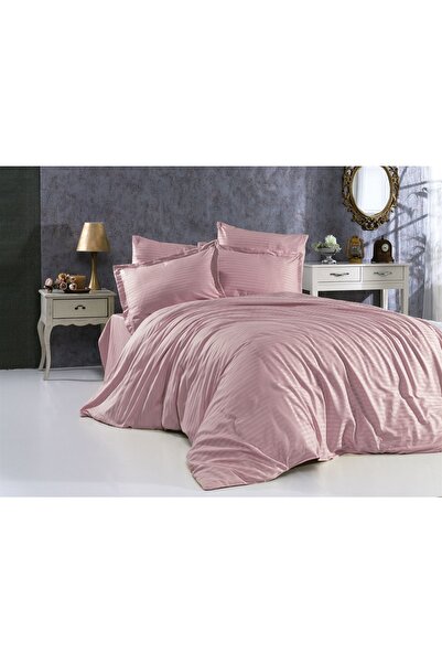 Gasel Home طقم غطاء لحاف من الساتان القطني المخطط المرن ذو 5 نجوم من نوع الفن...