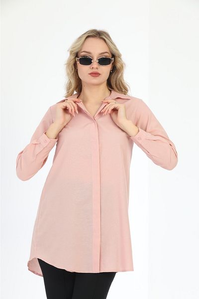 MODA MAÇKA PARK Women's Plain Plain Boyfriend Shirt