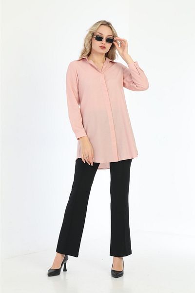 MODA MAÇKA PARK Women's Plain Plain Boyfriend Shirt