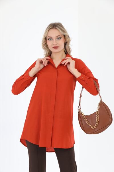 MODA MAÇKA PARK Women's Plain Plain Boyfriend Shirt