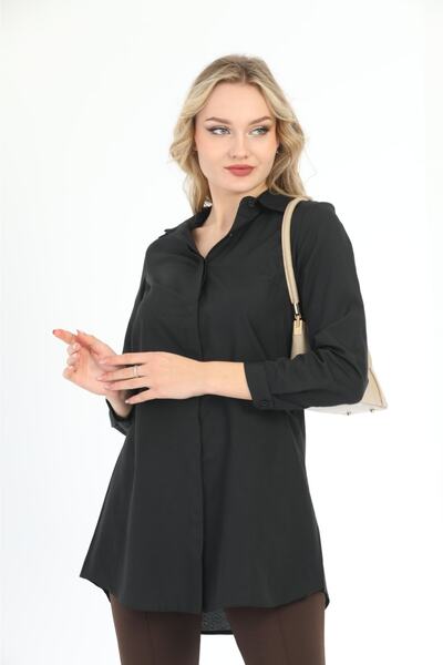 MODA MAÇKA PARK Kadın Düz Sade Boyfriend Gömlek