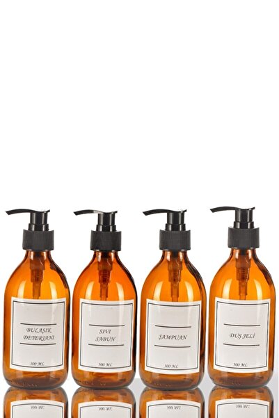 Özc Kitchens Lüx 300 Ml Amber Cam Sıvı Sabun & Bulaşık Deterjanı & Dus Jeli &...